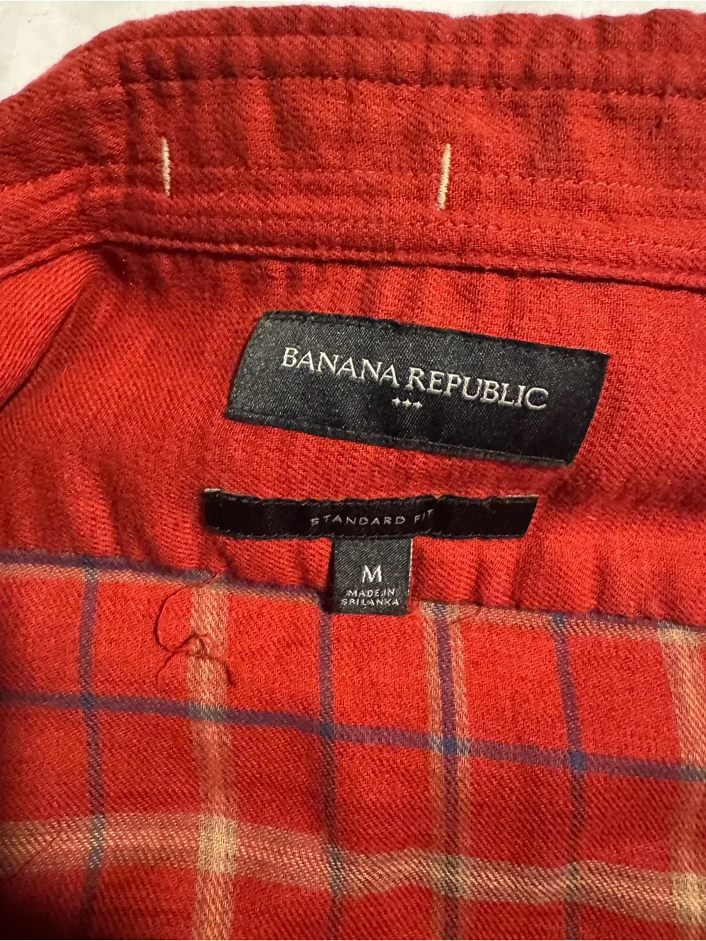 Banana Republic Red Plaid Flannel Shirt